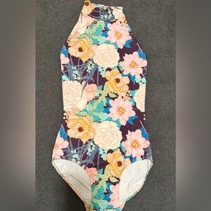 Eleve Dancewear Retro Floral Leotard with Mockneck